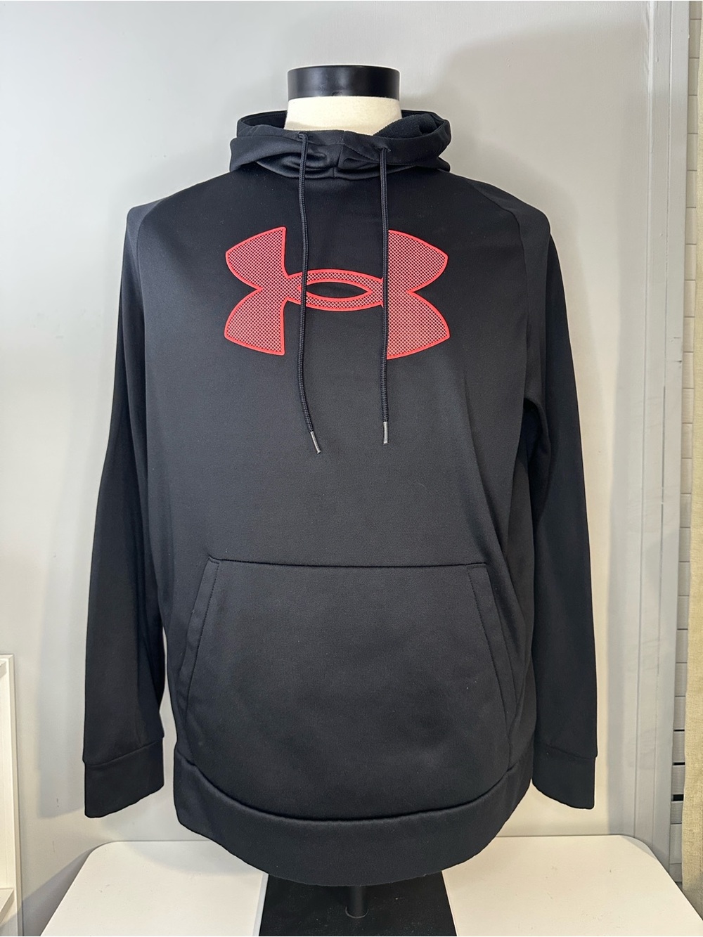 Under Armour Black Zip-Up Hoodie with Red Logo